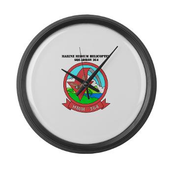 MMHS364 - M01 - 03 - Marine Medium Helicopter Squadron 364 with Text - Large Wall Clock
